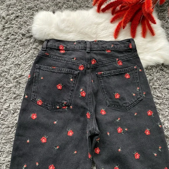 Reformation Floral Embroidered Straight Leg Jeans - Picture 7 of 11